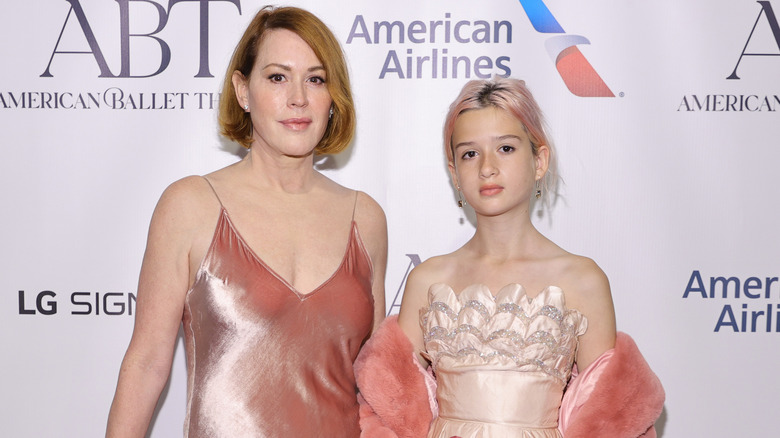 Molly Ringwald posing with her daughter Adele