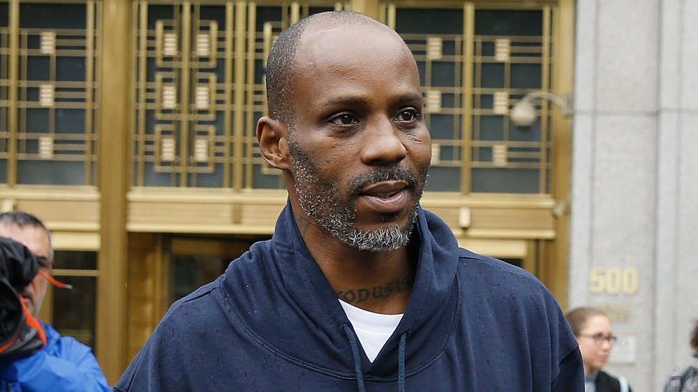 DMX walking outside of court house