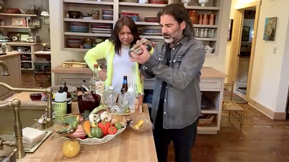 Rachael Ray and John Cusimano cooking at home