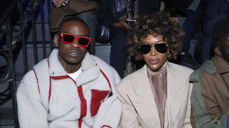 Skepta and Naomi Campbell wearing sunglasses