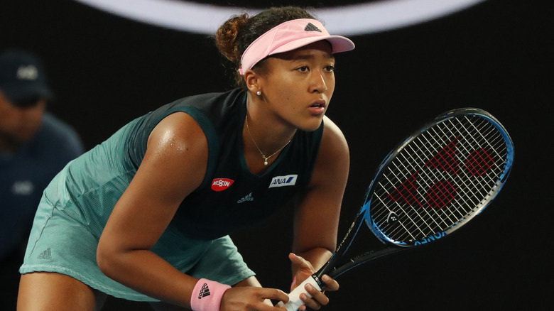 Naomi Osaka plays tennis in 2019