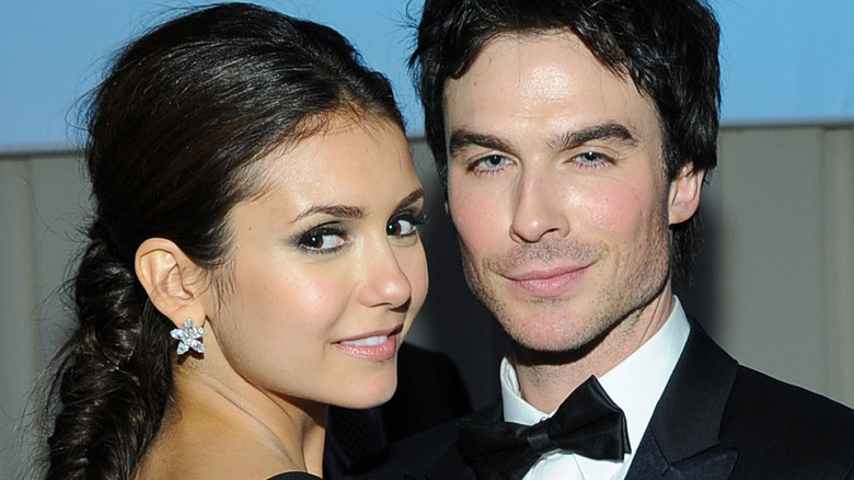 Nina Dobrev and Ian Somerhalder at an event