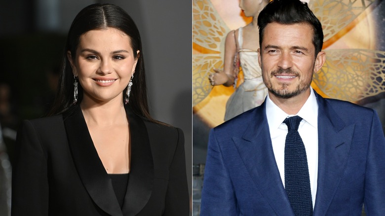 Split image of Selena Gomez and Orlando Bloom