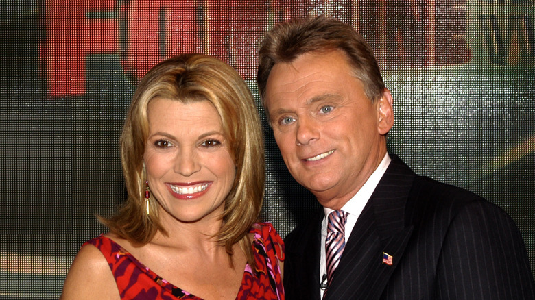 Vanna White smiles with Pat Sajak