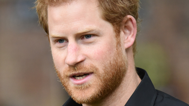Prince Harry with his mouth open