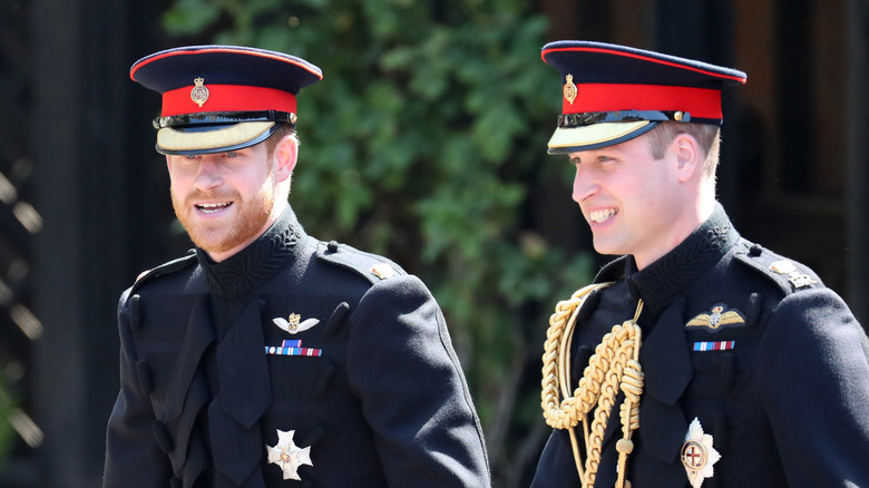 Prince Harry and Prince William smile