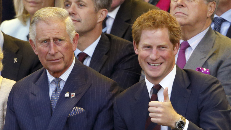 Prince Harry and King Charles pose