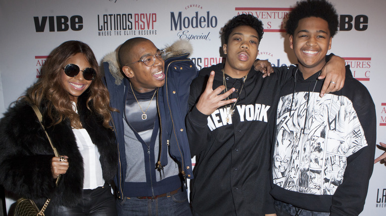 Ja Rule with his wife and sons