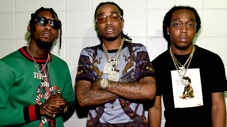 Migos posing in Atlanta, Georgia in 2016