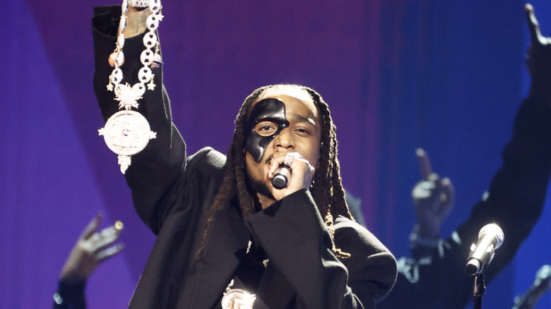 Quavo performing at the 65th annual Grammy Awards 