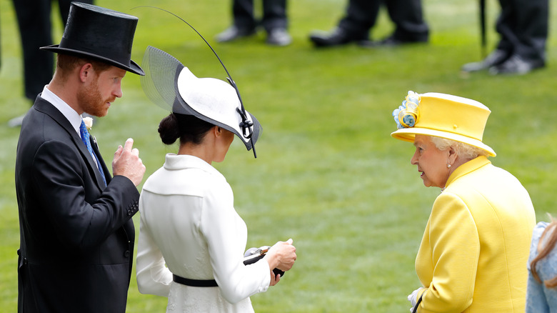 Queen Elizabeth with the Sussexes