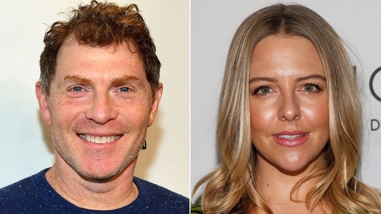 Bobby Flay smiles and Heléne Yorke smiles 