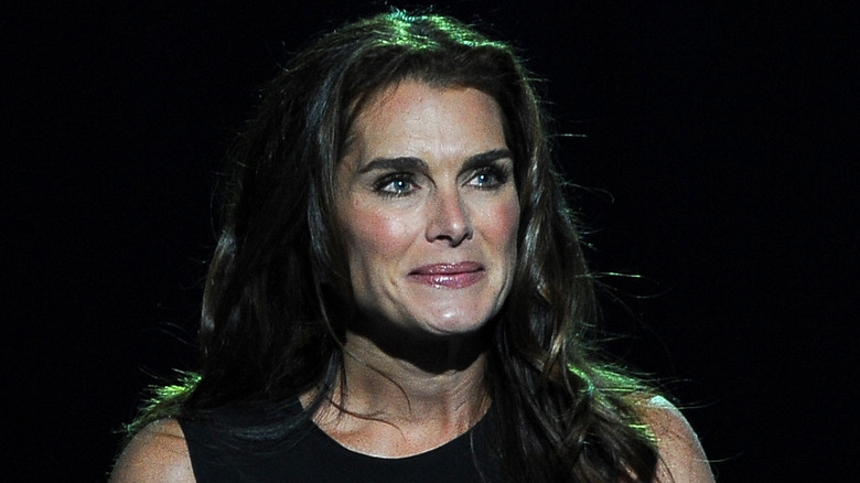 Brooke Shields teary-eyed