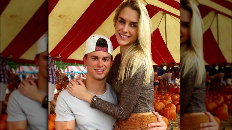 Kelsey Owens and Garrett Miller at a pumpkin patch 