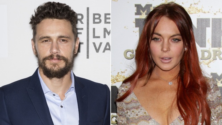 James Franco with Lindsay Lohan side by side