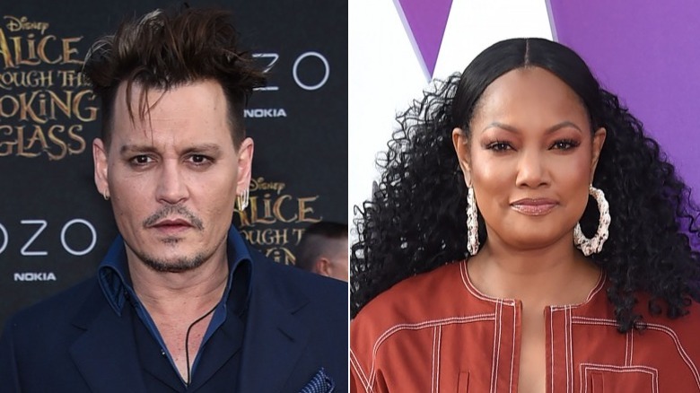 Johnny Depp and Garcelle Beauvais side by side