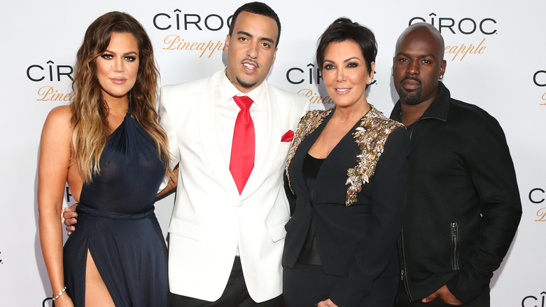 Khloe Kardashian, French Montana, Kris Jenner, and Corey Gamble pose together