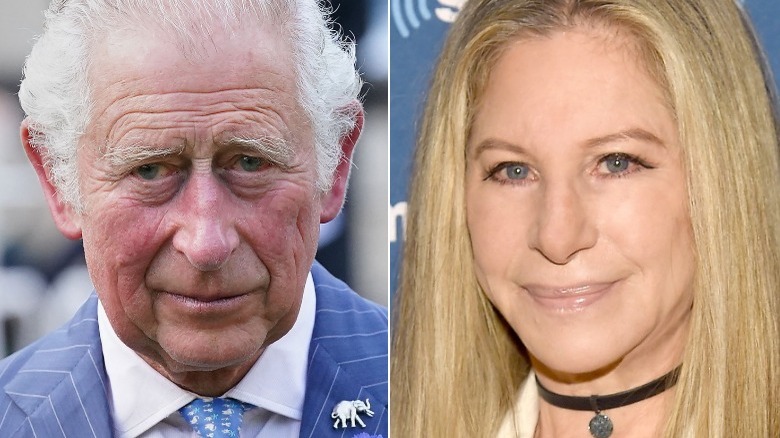 King Charles and Barbra Streisand split image