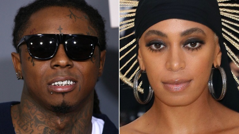 Split image of Lil Wayne and Solange