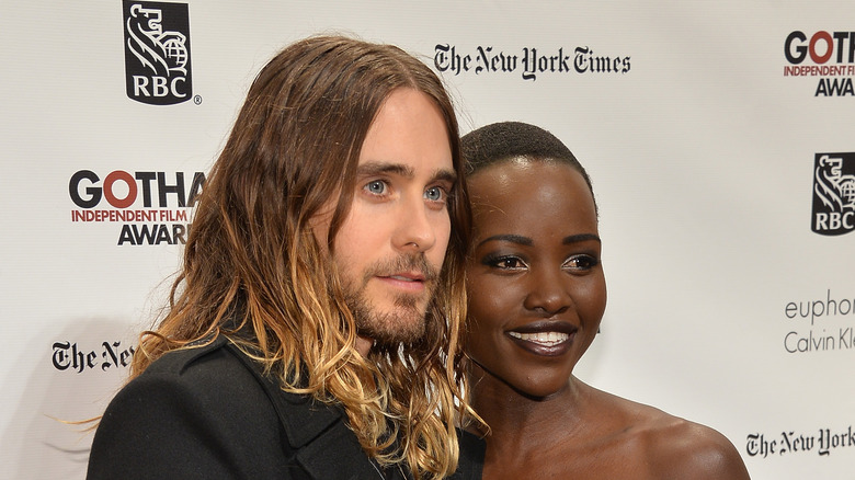 jared leto with similing lupita nyong'o