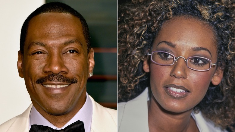 Eddie Murphy, Mel B posing in split image