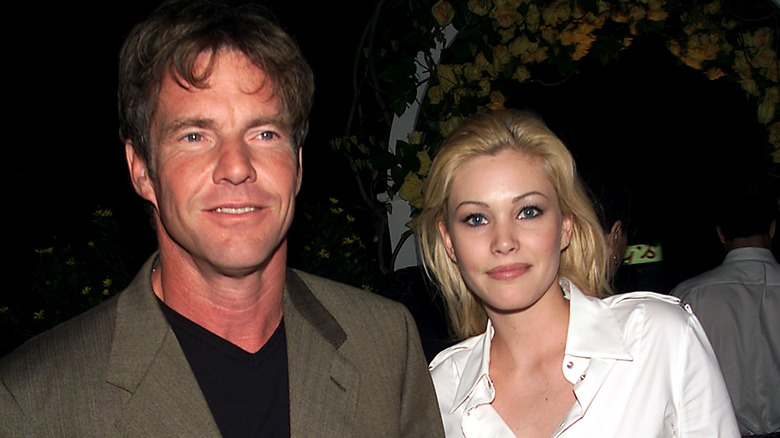 Dennis Quaid and Shanna Moakler pose side by side