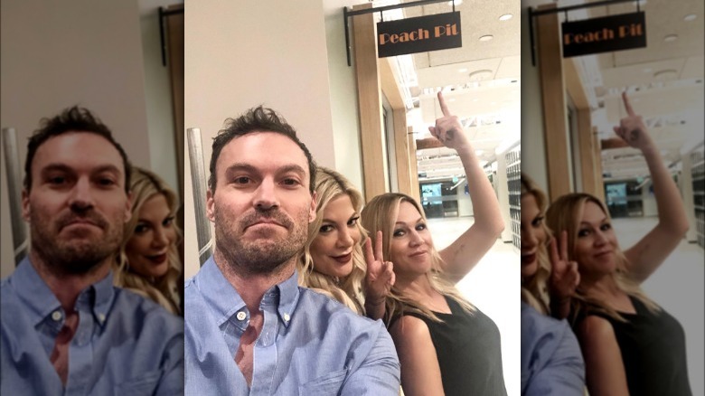 Brian Austin Green selfie with Tori Spelling and Jennie Garth