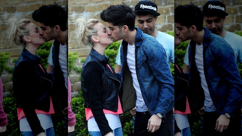 Perrie Edwards kissing Zayn Malik