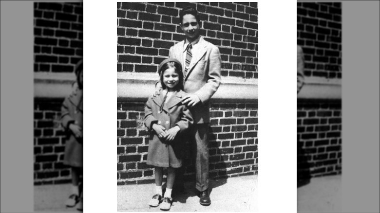 Barbra Streisand with her older brother.