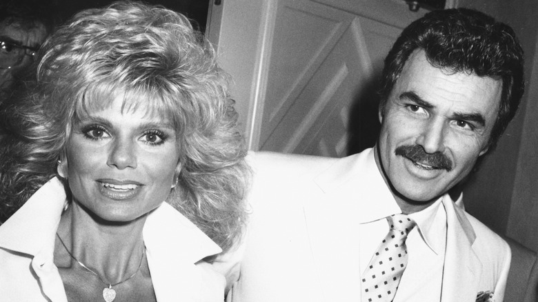 Loni Anderson posing with Burt Reynolds