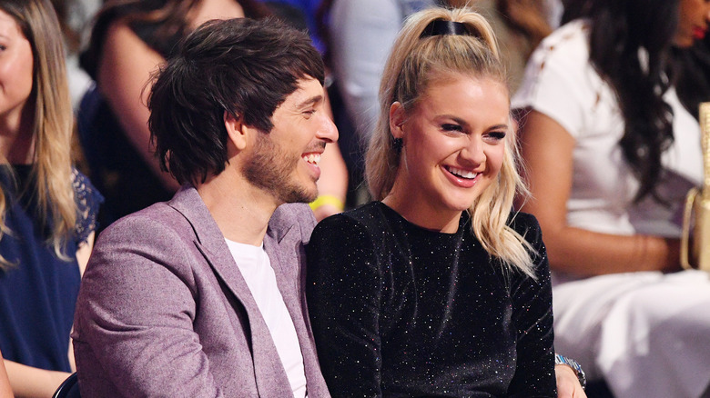 Morgan Evans and Kelsea Ballerini smiling