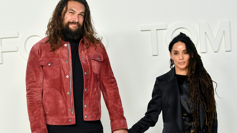 Jason Momoa and Lisa Bonet smiling