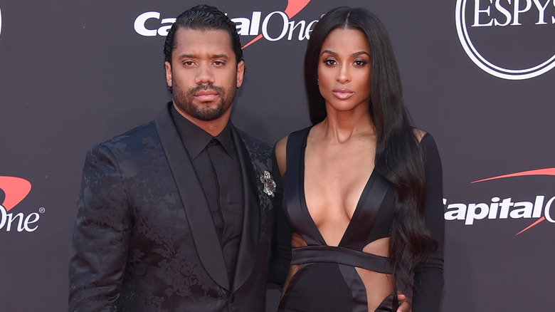 Russell Wilson and Ciara on the red carpet