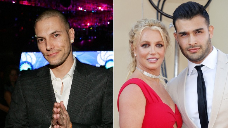 Kevin Federline with Britney Spears and Sam Asghari