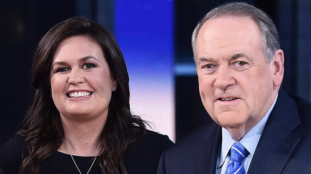 Sarah Huckabee Sanders with her father, Mike Huckabee