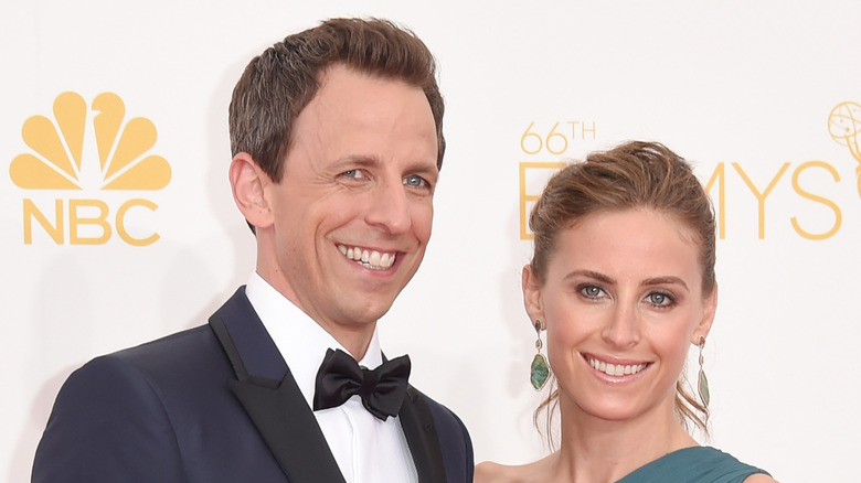 Alexi Ashe and Seth Meyers at the EMMYs