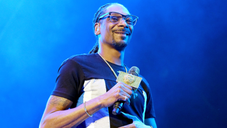 Snoop Dogg smiling onstage 