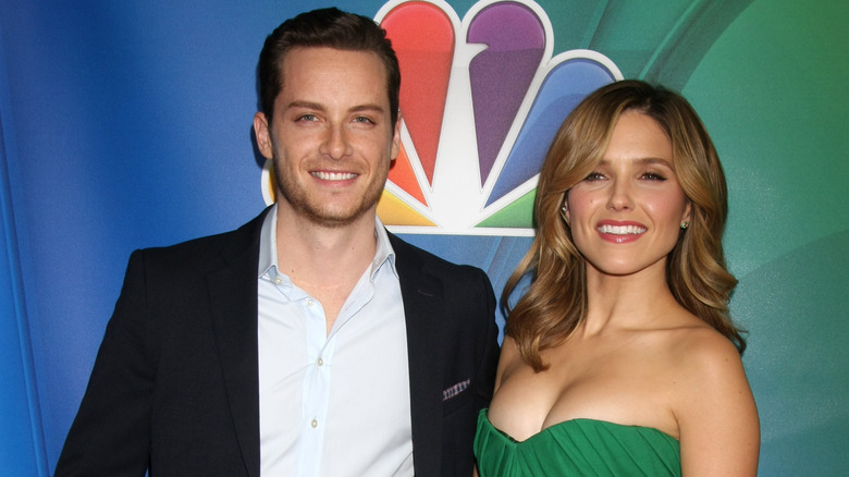 Jesse Lee Soffer and Sophia Bush posing