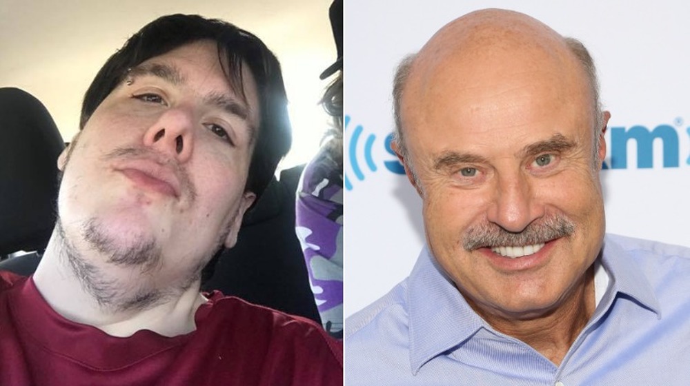 Steven Assanti taking selfie, Dr. Phil smiling