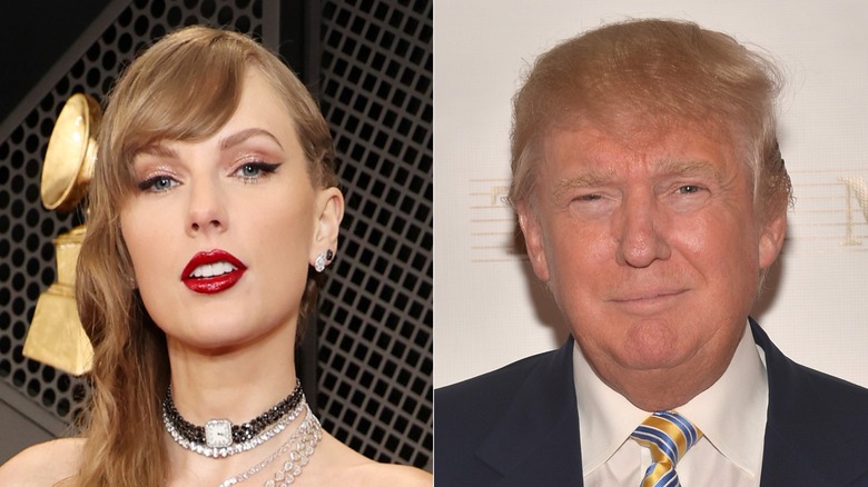 Taylor Swift and Donald Trump posing