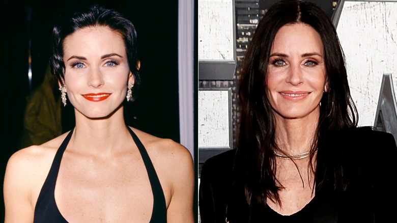 Courteney Cox smiling then and now