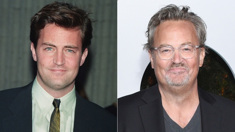 Matthew Perry smiling then and now