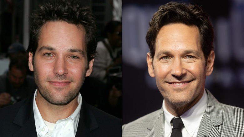 Paul Rudd smiling then and now