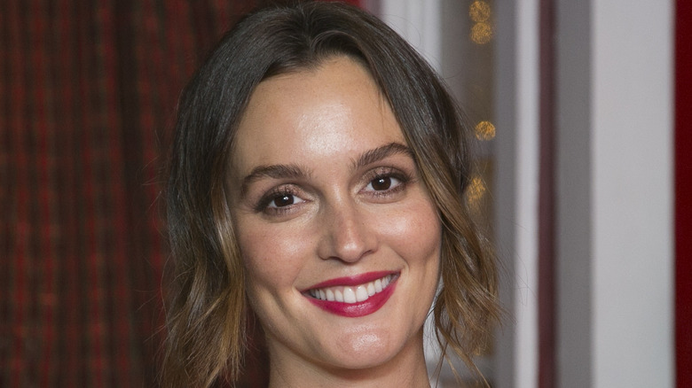 Leighton Meester at an event, smiling