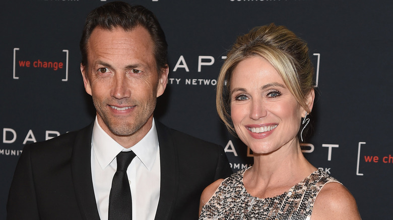 Andrew Shue and Amy Robach posing