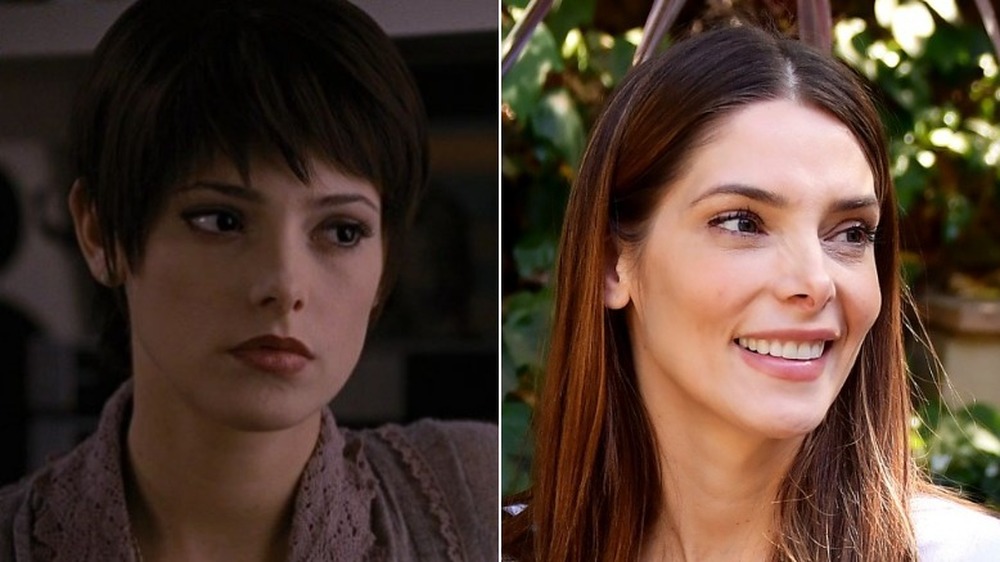 Left: Ashley Greene in Twilight; Right: Ashley Greene smiling