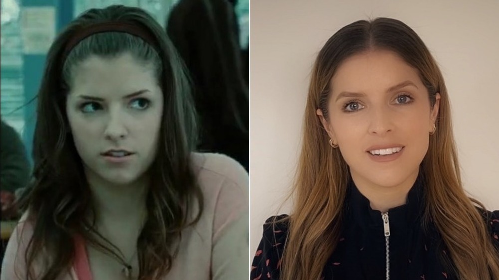 Left: Anna Kendrick in Twilight; Right: Anna Kendrick smiling 