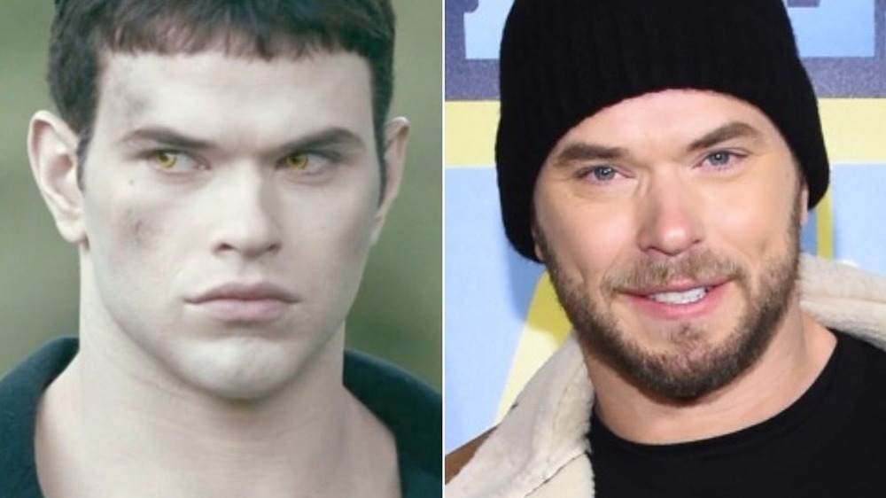 Left: Kellan Lutz in Twilight; Right: Kellan Lutz smiling