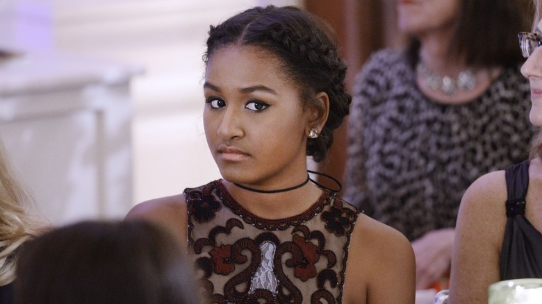 Sasha Obama wearing sleeveless top