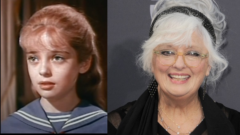 Angela Cartwright speaking and smiling, split image